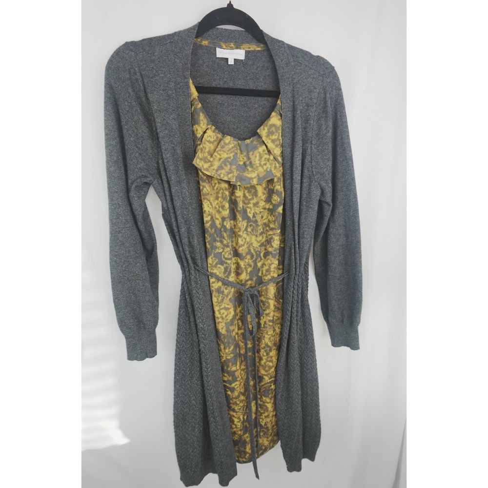 John Rocha Green Size 16 Layered Ruffle Sweater Dress‎ Shirt Dress Workwear VTG